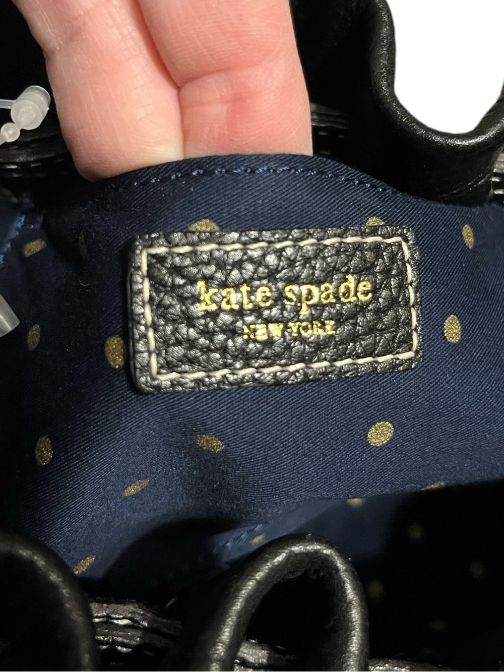 Kate Spade Vintage Slouchy Drawstring Shoulder Satchel with Polka Dot Interior - Picture 7 of 7
